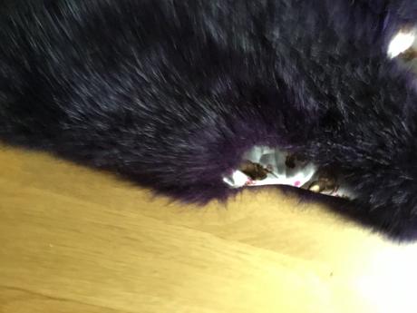 Fialová kožešinová vesticka bolerko, h&m,116