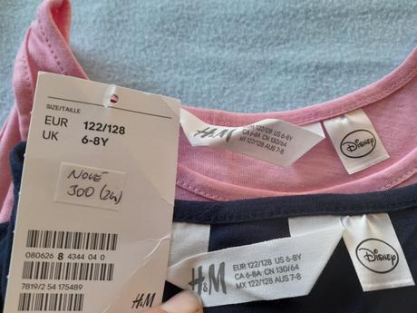 2 x letní šaty, ham, vel 122/128, h&m,122