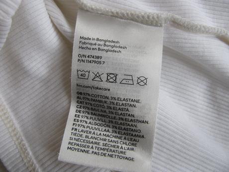 Crop top bavlněné řádkované tričko h&m, h&m,140