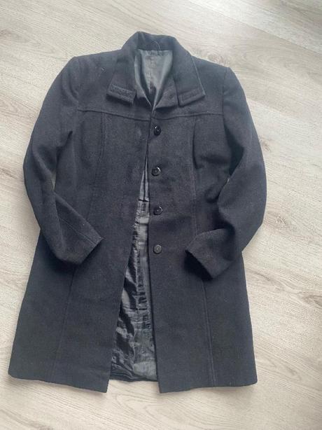 Pěkný dlouhý kabát velikost 38/m, 38