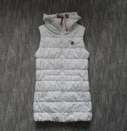 Bílá dlouhá delší zateplená vesta sam, sam73,s