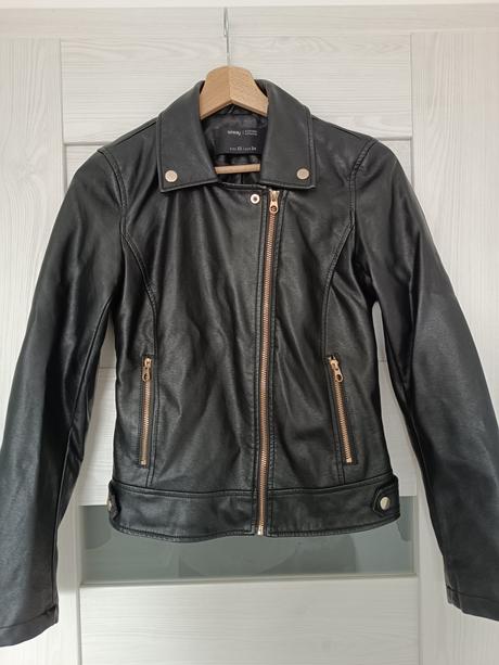 Černá koženková bunda - sinsay - xs/34, sinsay,xs