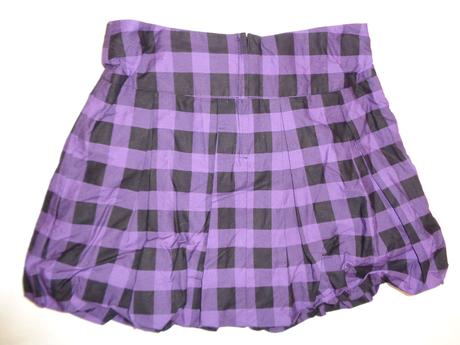Fialovočerná kostičkovaná balónová sukně, c&a,140