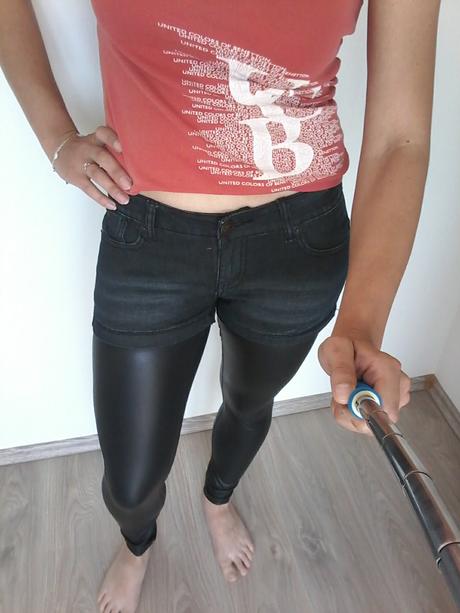 646 - koženkové kalhoty, amisu,36