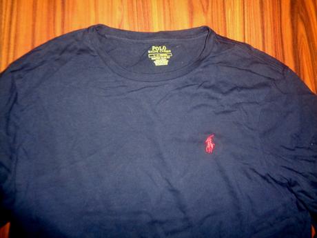 Tmavomodré bavlněné tričko ralph lauren, ralph lauren,l