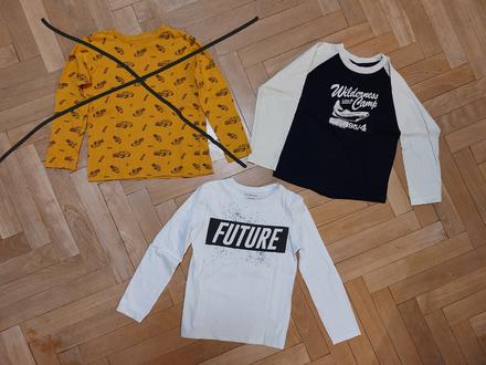 2x triko s dlouhým rukávem, primark,128