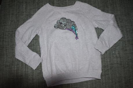 Melírková mikina next s flitry, kol 2017, 122/128, next,122