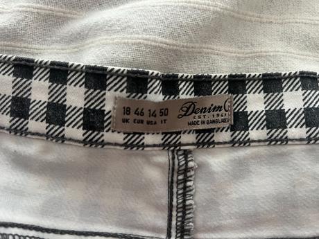 Kostkované elastické kraťasy vel. 46, denim co,46