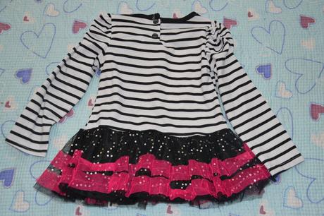 Triko tunika s kanýry se sukýnkou, 98