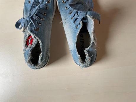 Džínové tenisky, dřené a rty, vel 36, fashion, 36