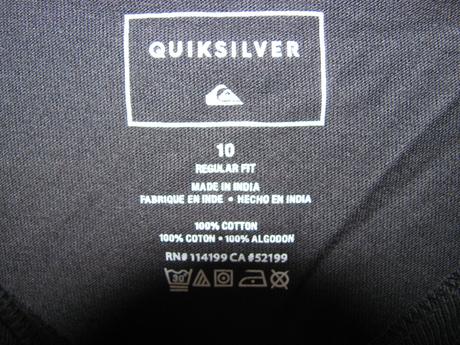 Dětské černé bavlněné tričko s potiskem, quiksilver,140