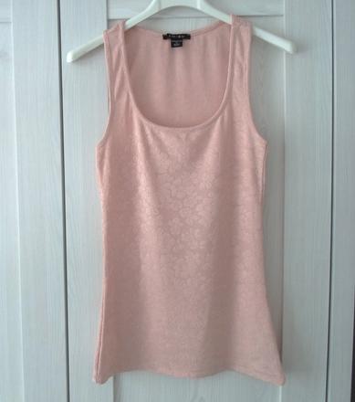 Růžové meruňkové krajkové tričko tílko top, amisu,xs