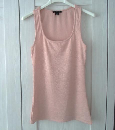 Růžové meruňkové krajkové tričko tílko top, amisu,xs