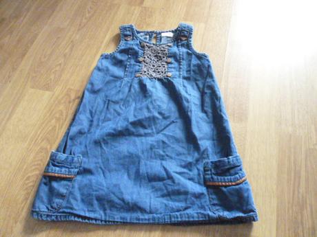 Riflové šaty s krajkou next 2-3, next,98