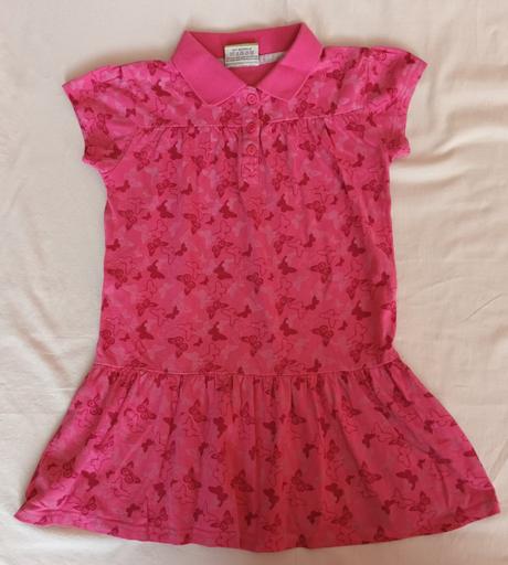 Růžové šaty krátký rukáv motýlci topolino, topolino,122