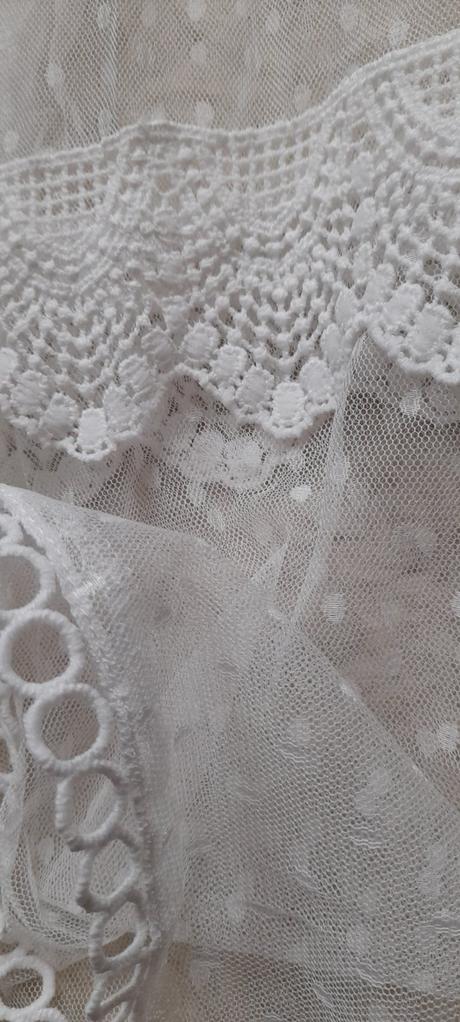 Bílý krajkový plážový přehoz / župan, l