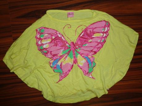 Luxusní žluté bavlněné pončo s motýlem, kiki&koko,110