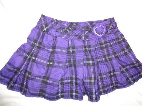 Pěkná fialová káro skládaná sukýnka - flanel, dopodopo,128