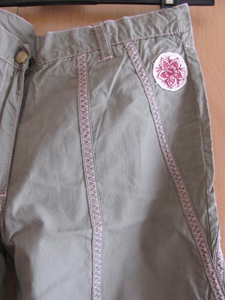 Khaki plátěné kalhoty, 140