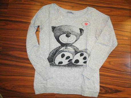 Pěkná šedá mikina s medvídkem, terranova,m