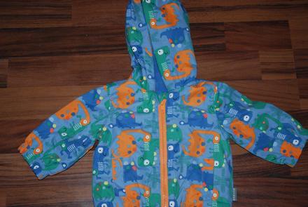 Jarní bunda šustáková, podzimní s dinosaury, nutmeg,62