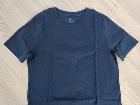 Tmavě modré tričko s kr. rukávem h&m vel. 146/152, h&m,146