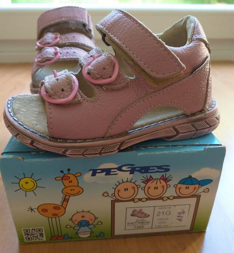 Sandálky kožené měkké, pegres,21