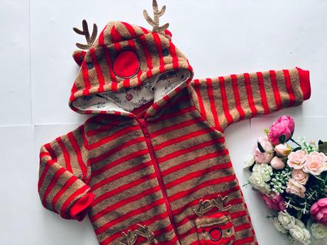 Overálek vánoční huňatý - v.3/6 měs., 68