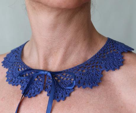 Háčkovaný límeček - ruční práce,