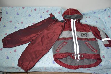 122 128 zimní bunda oteplené kalhoty oteplováky, 122