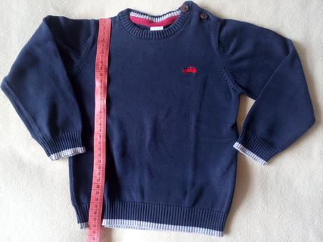 Bavlněný modrý svetr s autem, baby club,92