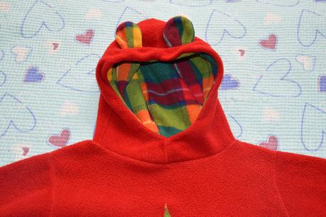 Teplá fleesová mikina s kapucí s ouškama, 92