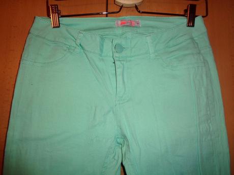 Mentolově zelené elastické skinny, m