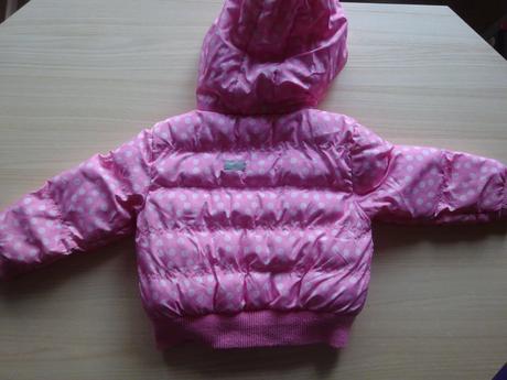 Zimní růžová bunda s puntíky, vel. 92, funky diva,92