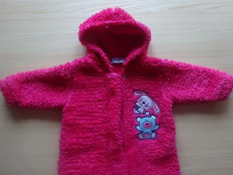 Chlupatý růžový overál, vel. 74, 74