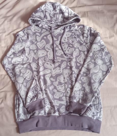 Dívčí mikina fialová s kapucí smiley sinsay, sinsay,s