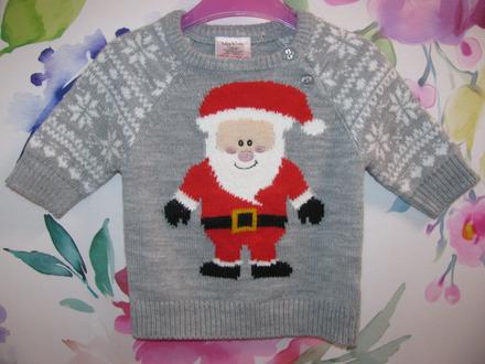 Šedý svetřík se santou a s norským vzorem, 68