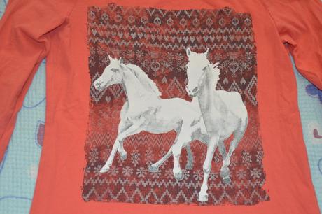 Bavlněné triko dlouhý rukáv koně, f&f,152