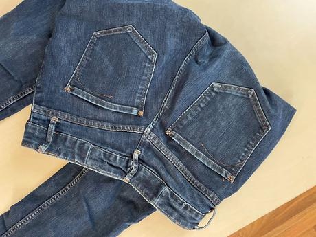 Modré slim džíny, vel 30/32, cca m, hm, h&m,m