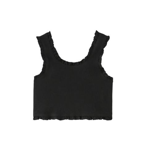 Zara žebrovaný top s volánky vel. 152, zara,152