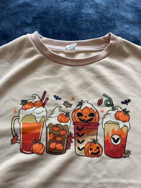 K5/ mikina béžová halloween - v.9/10 let, 134
