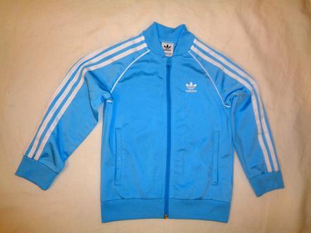 Nádherná bledě modrá sportovní bunda 6-7 let, adidas,122