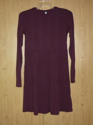 Vínové dámské žebrované šaty takko fashion, takko,xs