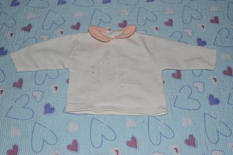 Smetanová mikina s výšivkou 74/80, 74