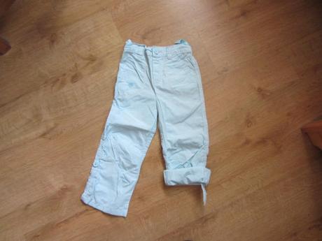 Tenké, letní roll-up kalhoty, tyrkysovobleděmodré, cherokee,98