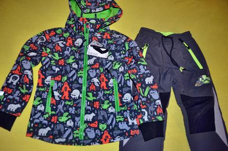 Softshellová bunda wolf a otepl.kalhoty,na 3roky, wolf,98