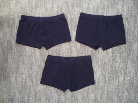 Modré trenky trenýrky boxerky - 3 kusy, 140