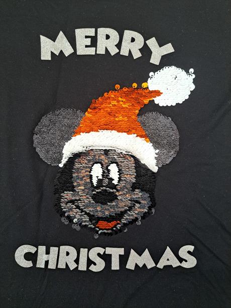 Tričko mickey mouse vánoční flitry, 140