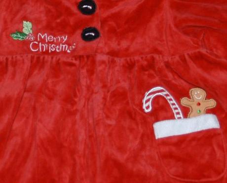 Vánoční červené sametové šaty s kapucí, 80