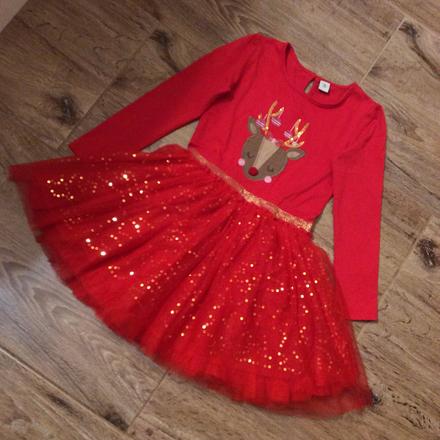 Vánoční šaty s tylovou sukýnkou, 122